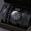 Men's Business Style Alloy Case Mineral Reinforced Glass Mirror Canvas Quartz Bracelet Watch With Single Calendar And Spiral Crown