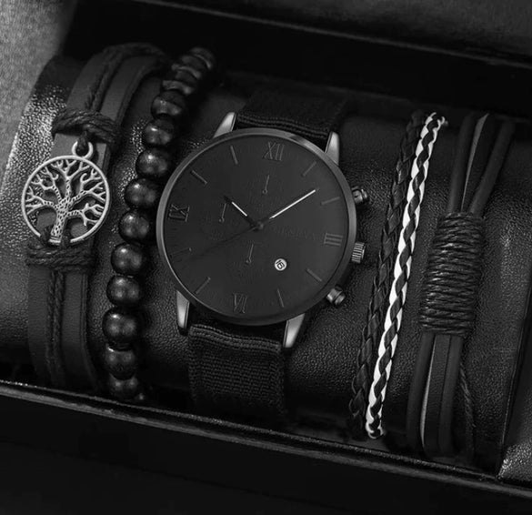 Men's Business Style Alloy Case Mineral Reinforced Glass Mirror Stainless Steel Buckle Imitation Leather Strap Round Dial Quartz Watch