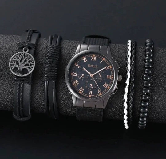 Men's Business Style Alloy Case Mineral Reinforced Glass Mirror Stainless Steel Buckle Imitation Leather Strap Round Dial Quartz Watch