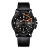 Men's Business Style Alloy Case Pu Strap Round Dial Waterproof Luminous Quartz Watch