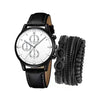 Men's Business Style Alloy Case Pu Strap Round Dial Wrist Watch