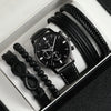 Men's Business Style Alloy Case Pu Strap Round Dial Wrist Watch