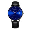 Men's Business Style Alloy Case Quartz Calendar Belt Watch With Imitation Leather Strap And Stainless Steel Clasp Round Dial