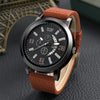 Men's Business Style Alloy Case Quartz Watch With Imitation Leather Strap And Round Dial