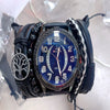 Men's Business Style Alloy Case Quartz Watch With Imitation Leather Strap And Round Dial
