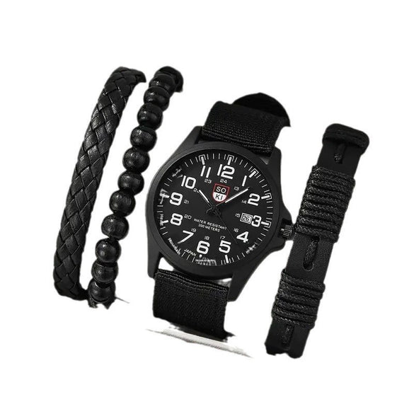 Men's Business Style Alloy Case Quartz Watch With Imitation Leather Strap And Stainless Steel Clasp Round Dial