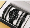 Men's Business Style Alloy Case Quartz Watch With Imitation Leather Strap And Stainless Steel Clasp Round Dial