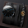 Men's Business Style Alloy Case Quartz Watch With Imitation Leather Strap And Stainless Steel Clasp Round Dial