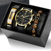 Men's Business Style Alloy Case Quartz Watch With Imitation Leather Strap And Stainless Steel Clasp Round Dial