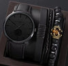 Men's Business Style Alloy Case Quartz Watch With Imitation Leather Strap And Stainless Steel Clasp Round Dial