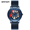 Men's Business Style Alloy Case Quartz Watch With Mesh Or Steel Belt Round Dial Waterproof