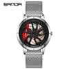 Men's Business Style Alloy Case Quartz Watch With Mesh Or Steel Belt Round Dial Waterproof