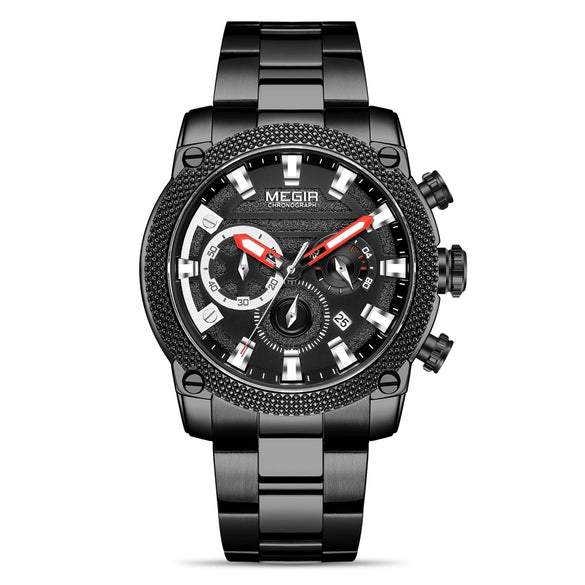 Men's Business Style Alloy Case Stainless Steel Strap Quartz Watch With Round Dial