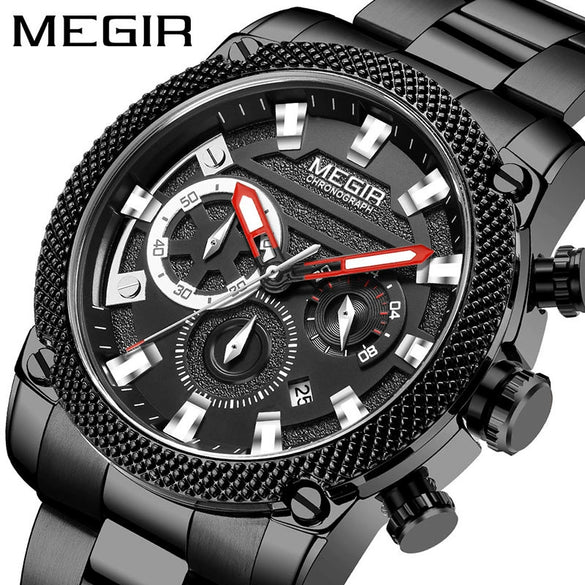 Men's Business Style Alloy Case Stainless Steel Strap Quartz Watch With Round Dial