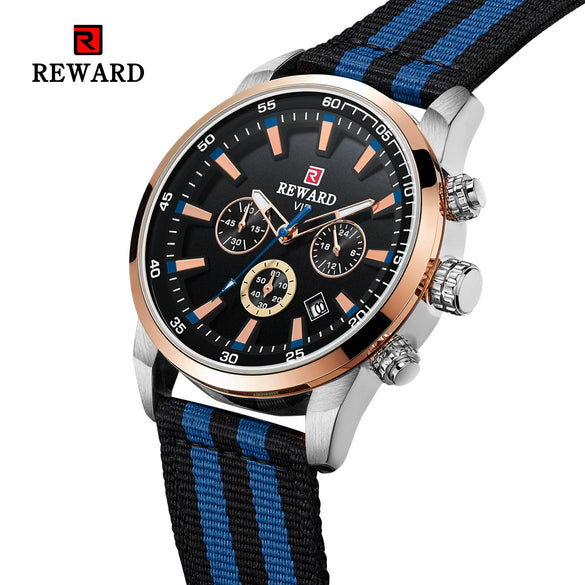 Men's Business Style Alloy Case Textile Strap Round Dial Quartz Watch With Ordinary Glass Mirror And Pin Buckle