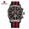Men's Business Style Alloy Case Textile Strap Round Dial Quartz Watch With Ordinary Glass Mirror And Pin Buckle