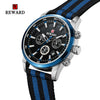 Men's Business Style Alloy Case Textile Strap Round Dial Quartz Watch With Ordinary Glass Mirror And Pin Buckle