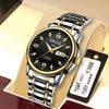 Men's Business Style Automatic Movement Watch Steel Case And Strap Round Dial Luminous Waterproof
