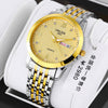 Men's Business Style Automatic Movement Watch Steel Case And Strap Round Dial Luminous Waterproof