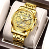 Men's Business Style Automatic Movement Waterproof Luminous Watch With Steel Case And Stainless Steel Strap