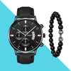 Men's Business Style Belt Calendar Watch With Imitation Leather Strap Alloy Case And Round Dial