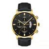 Men's Business Style Belt Calendar Watch With Imitation Leather Strap Alloy Case And Round Dial