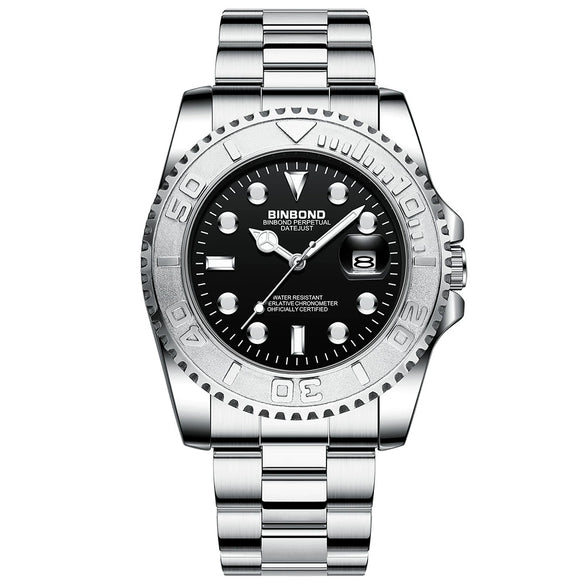 Men's Business Style Metal And Stainless Steel Luminous Waterproof Round Dial Sports Watch