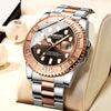 Men's Business Style Metal And Stainless Steel Luminous Waterproof Round Dial Sports Watch