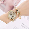 Men's Business Style Metal Case Stainless Steel Band Round Dial Quartz Watch With Animal Design And Diamond Set