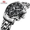 Men's Business Style Metal Case Stainless Steel Strap Round Dial Quartz Movement Waterproof Watch With Mineral Strengthened Glass Mirror