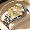 Men's Business Style Metal Case Stainless Steel Strap Round Dial Quartz Movement Waterproof Watch With Mineral Strengthened Glass Mirror