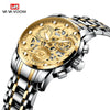 Men's Business Style Metal Case Stainless Steel Strap Round Dial Quartz Movement Waterproof Watch With Mineral Strengthened Glass Mirror