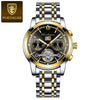 Men's Business Style Multifunctional Mechanical Watch With Round Dial Alloy Case Mineral Strengthened Mirror Stainless Steel Strap