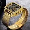 Men's Business Style Quartz Electronic Dual Display Watch Alloy Case Stainless Steel Strap Round Dial Waterproof Luminous