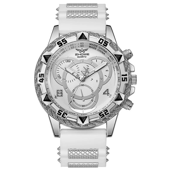 Men's Business Style Quartz Watch With Alloy Case Silicone Strap And Round Dial