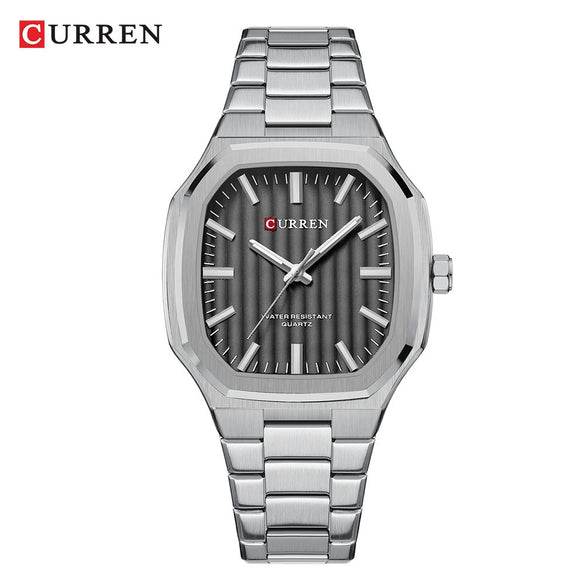 Men's Business Style Rectangular Square Steel Belt Watch Made Of Alloy Stainless Steel And Titanium