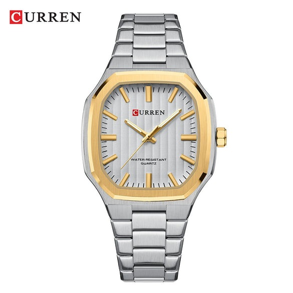 Men's Business Style Rectangular Square Steel Belt Watch Made Of Alloy Stainless Steel And Titanium