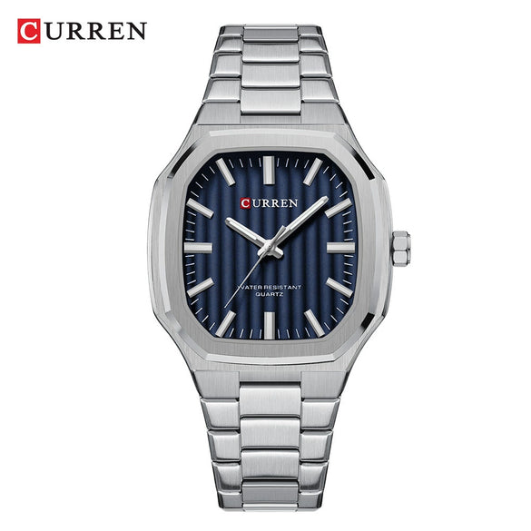 Men's Business Style Rectangular Square Steel Belt Watch Made Of Alloy Stainless Steel And Titanium