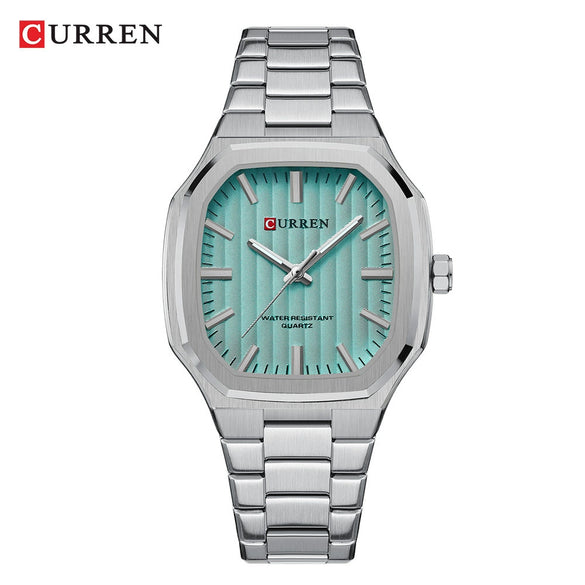 Men's Business Style Rectangular Square Steel Belt Watch Made Of Alloy Stainless Steel And Titanium