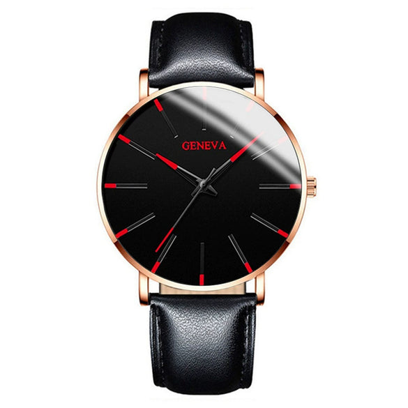 Men's Business Style Round Dial Alloy And Stainless Steel Quartz Watch With Printed Logo