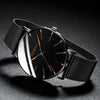 Men's Business Style Round Dial Alloy And Stainless Steel Quartz Watch With Printed Logo
