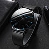 Men's Business Style Round Dial Alloy And Stainless Steel Quartz Watch With Printed Logo