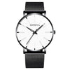 Men's Business Style Round Dial Alloy And Stainless Steel Quartz Watch With Printed Logo