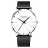 Men's Business Style Round Dial Alloy And Stainless Steel Quartz Watch With Printed Logo