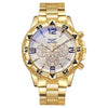 Men's Business Style Round Dial Alloy Case Stainless Steel Band Quartz Watch