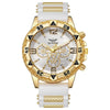 Men's Business Style Round Dial Quartz Watch With Alloy Case Silicone Strap