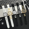 Men's Business Style Round Dial Quartz Watch With Alloy Case Silicone Strap