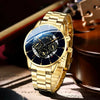Men's Business Style Round Dial Watch With Tungsten Steel Strap And Alloy Case