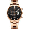 Men's Business Style Round Dial Watch With Tungsten Steel Strap And Alloy Case