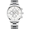 Men's Business Style Round Dial Watch With Tungsten Steel Strap And Alloy Case
